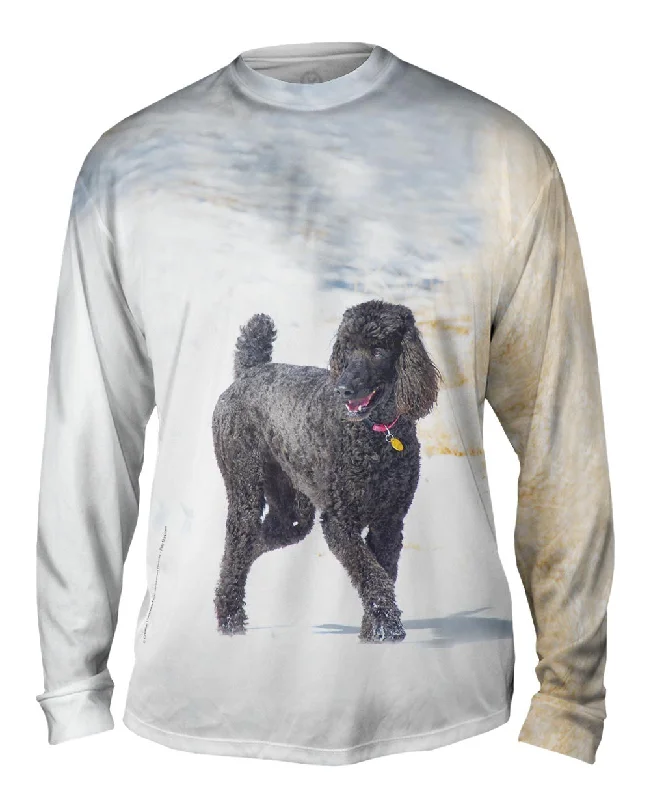 Lightweight Long Sleeve-Smokey Poodle In The Snow