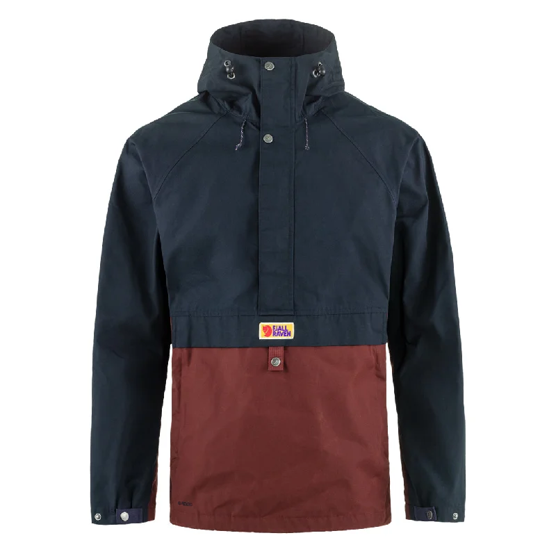 Denim Jacket-Fjallraven Vardag Anorak Dark Navy / Maroon