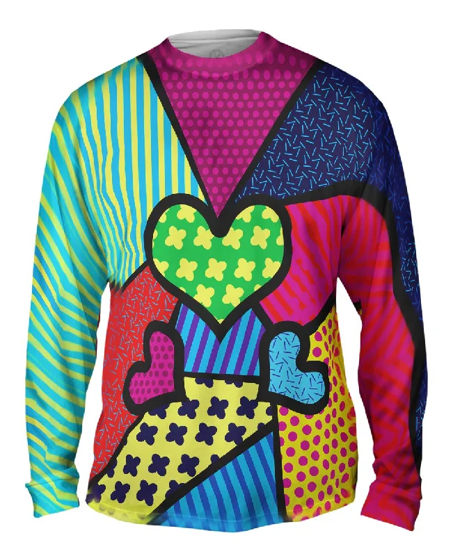 Thermal Long Sleeve-Hearts on Green and Yellow