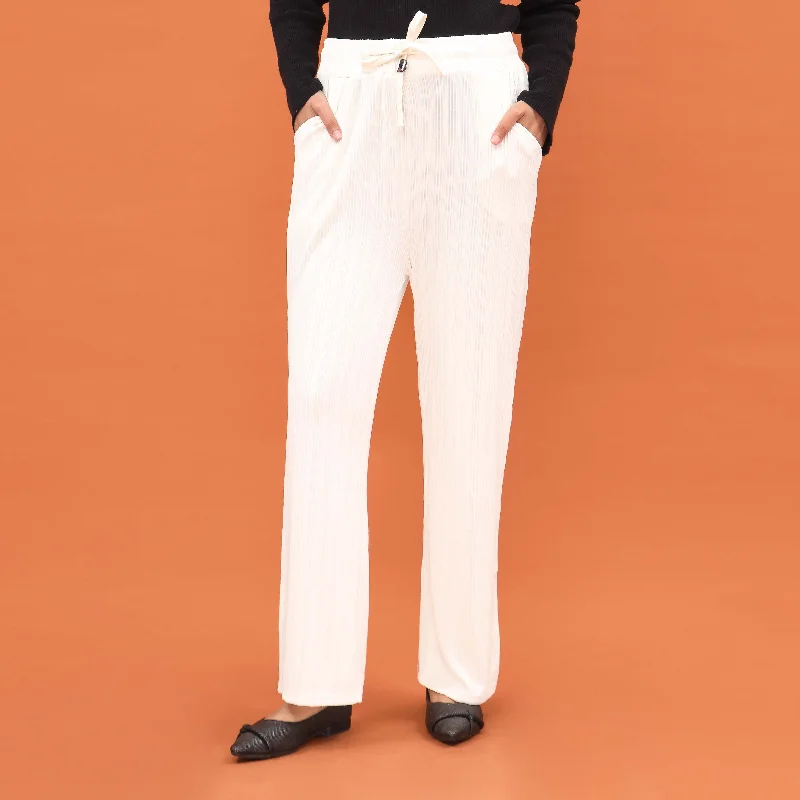 Fashionable Pants-White Western Pant PL4002