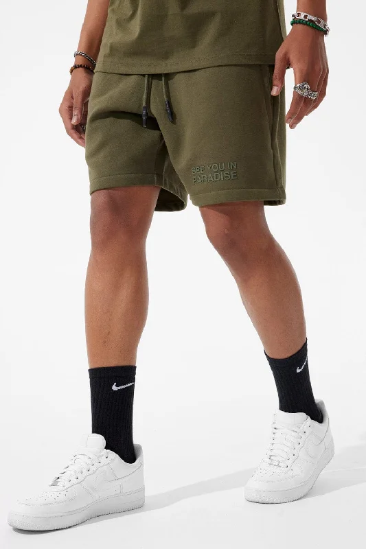 Summer Shorts-Retro - Paradise Tonal Shorts (Olive)