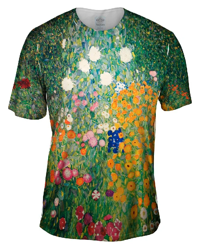 Plain T-Shirt-Gustav Klimt -"Flower Garden " (1907)