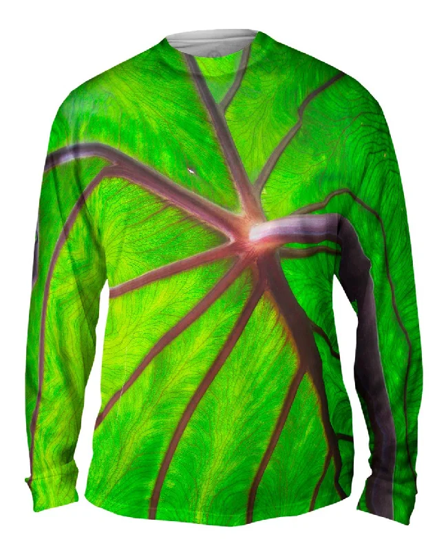 Long Sleeve Henley-Taro Leaf Underside