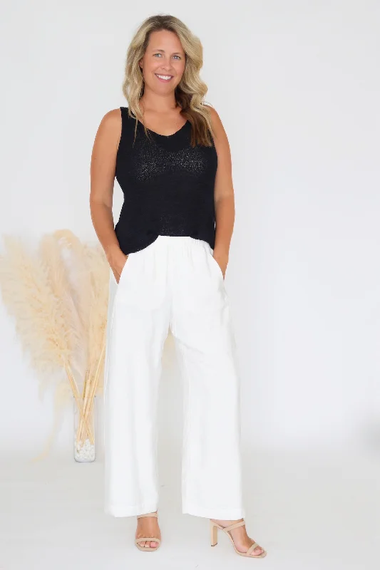 Cozy Lounge Pants-Paris Lounge Pant- White (FINAL SALE)