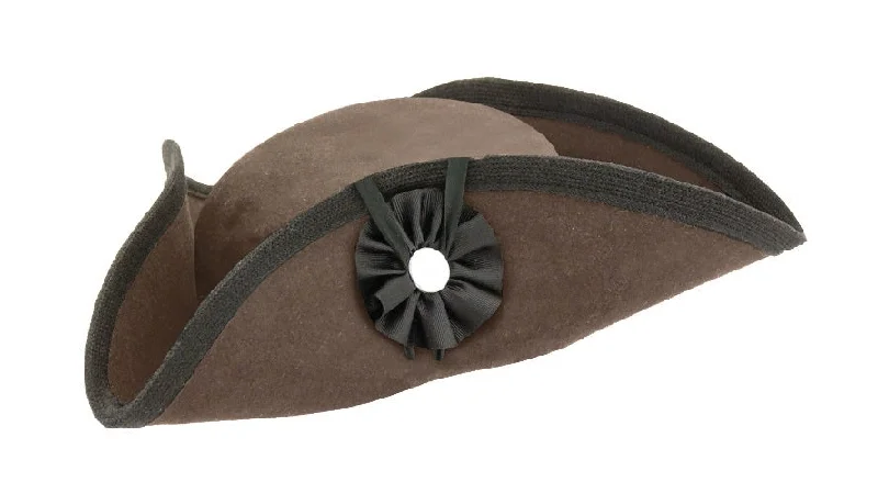 Iconic Hat-Fur Felt Civilian Tricorn - Low BROWN