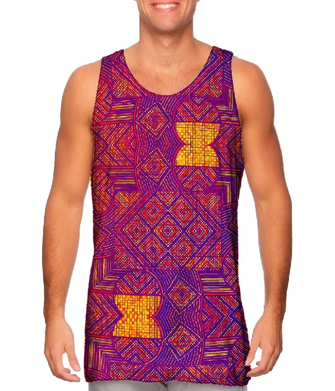 Graphic Vest-Eugene Andolsek  - "Just Folk African Cloth Popart Red"