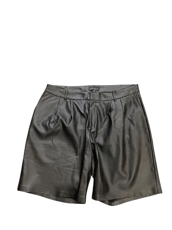 Zip-Up Shorts-Shorts By Eloquii In Black, Size: 20