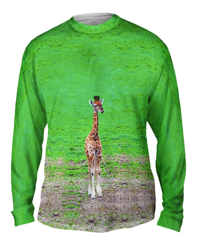 Crew Neck Long Sleeve Shirt-Tender Giraffe