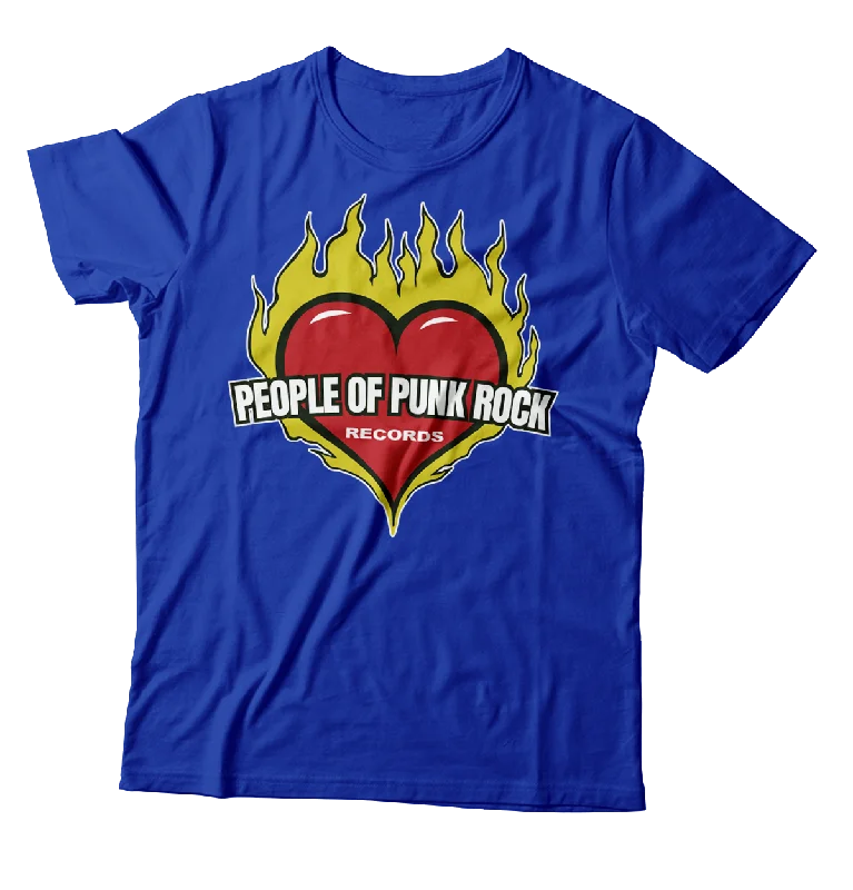 Everyday T-Shirt-POPR Records - "Burning Heart Logo" (Royal Blue) (T-Shirt)