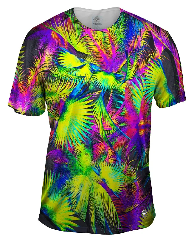 Soft Stretch T-Shirt-Neon Palm Jungle