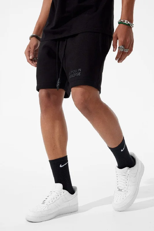 Athletic Fit Shorts-Retro - Paradise Tonal Shorts (Black)