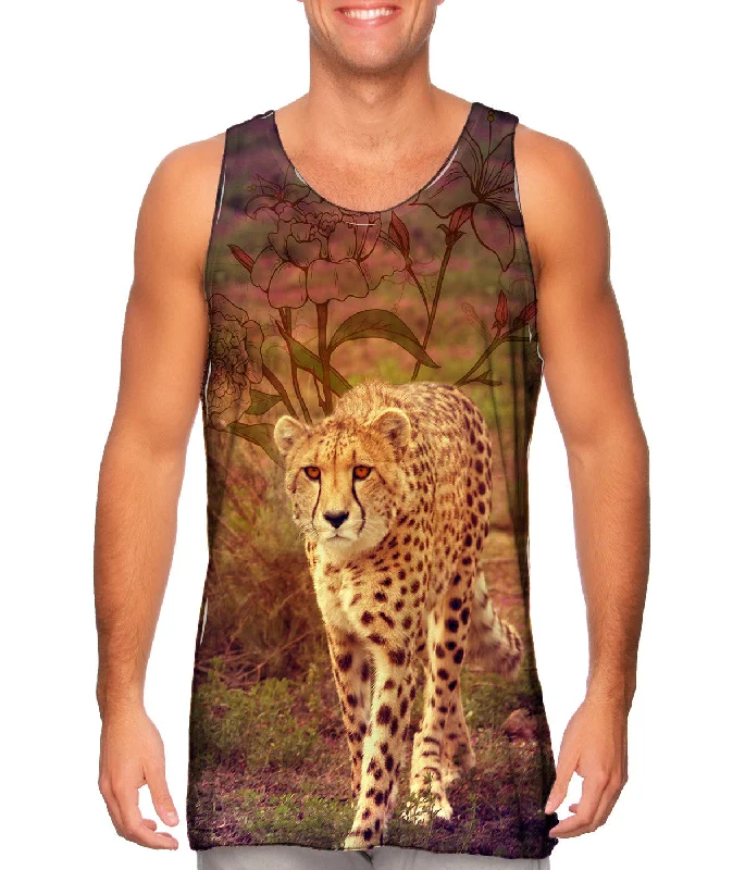 Modern Tank Top-Flower Cheetah