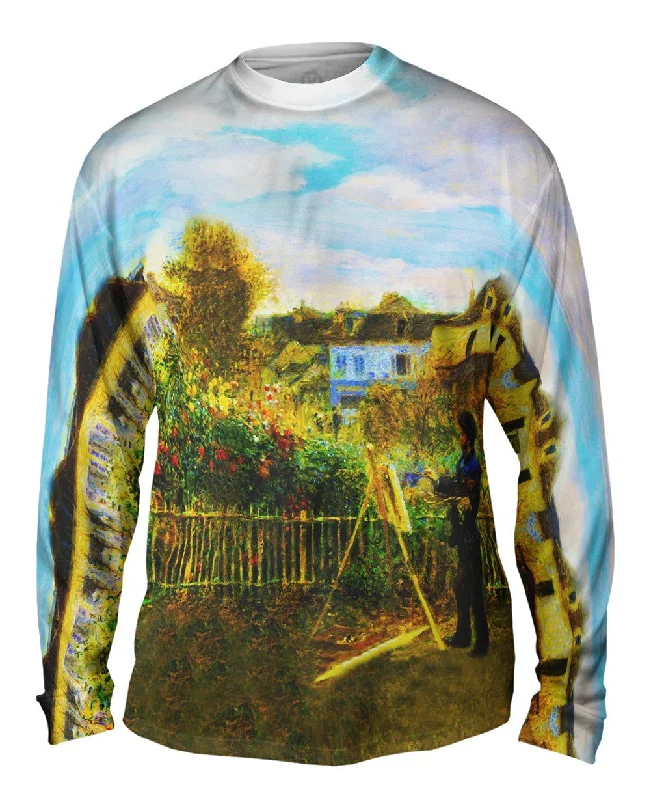 Casual Long Sleeve-Pierre Auguste Renoir - "Claude Monet Painting In His Garden At Argenteuil" (1873)