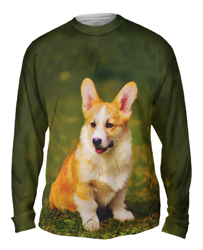 Stylish Long Sleeve-Pembroke Welsh Corgi Puppy