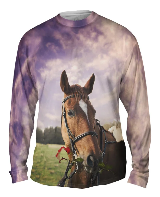 Sporty Zip Long Sleeve-Rose Horse