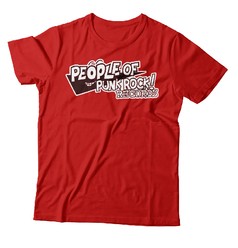 Street Style T-Shirt-POPR Records - "Lookout Logo" (Red) (T-Shirt)