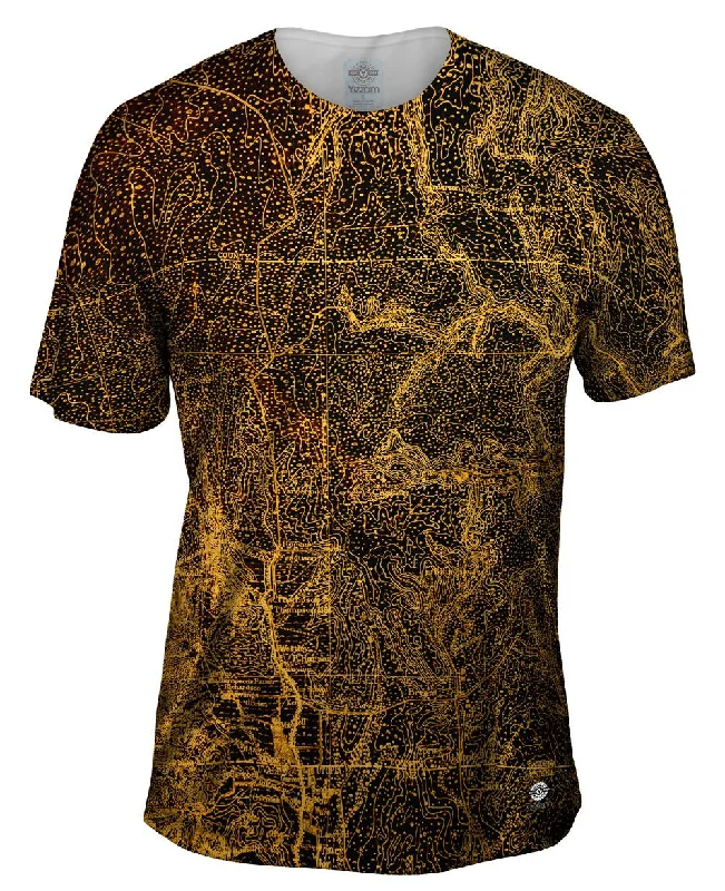 Soft T-Shirt-Topography Map Gold