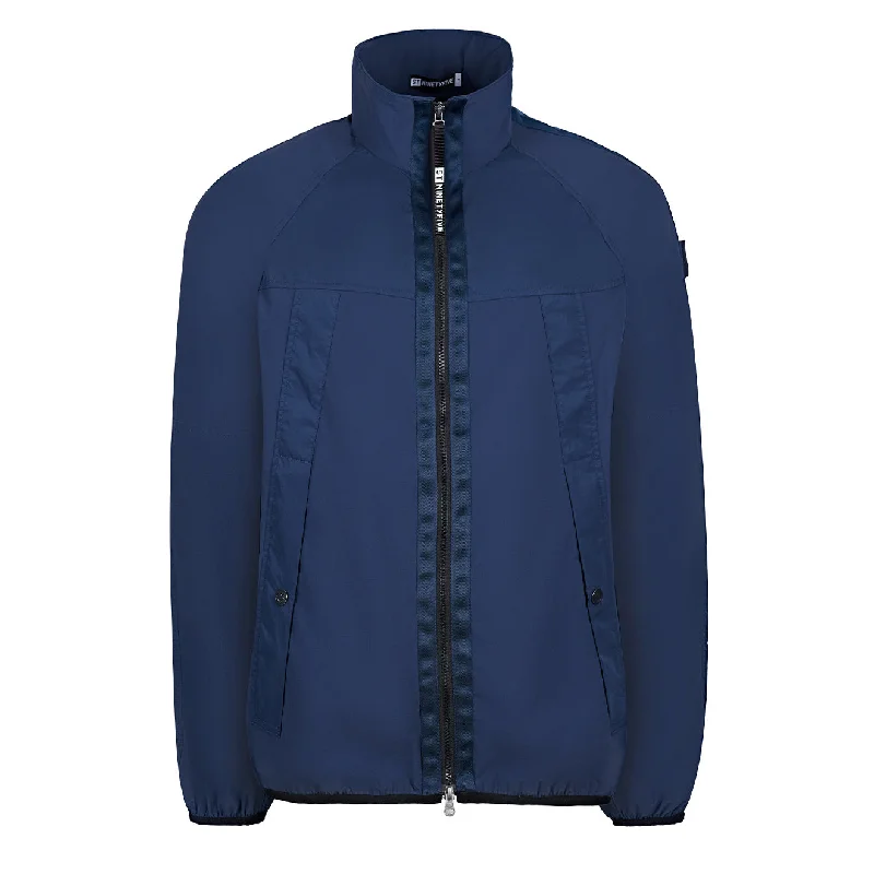 Overcoat Jacket-ST95 4 Way Stretch Zip Through Navy