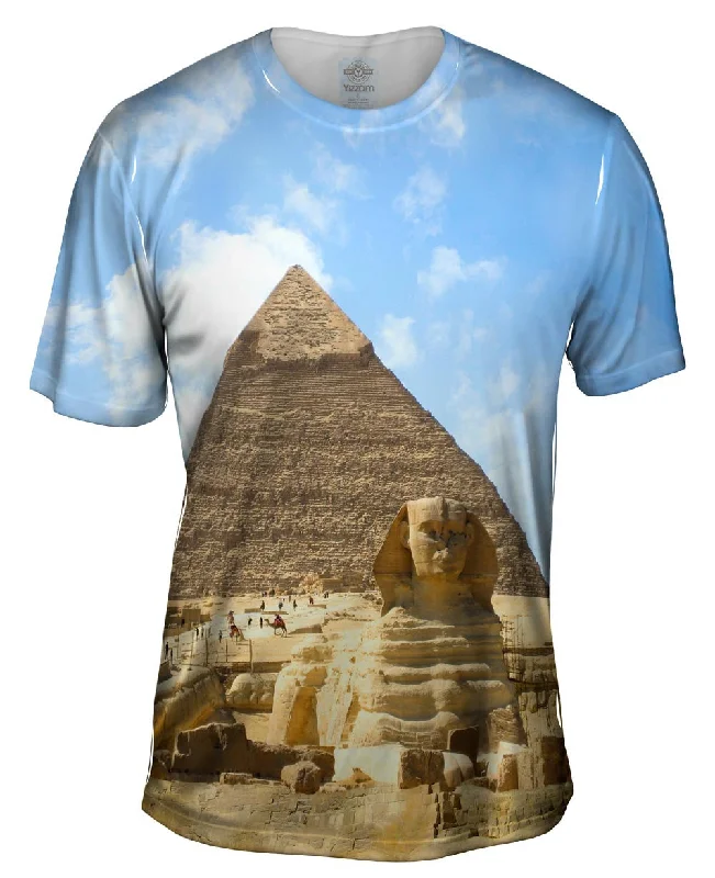 Casual Crew T-Shirt-Sphinx And Pyramid Egypt