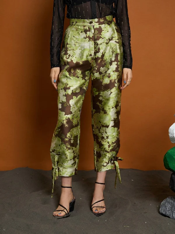 Printed Jogger Pants-Naomi Jacquard Eyelet Trousers