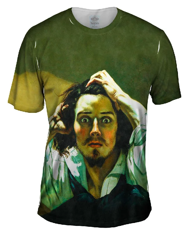 Crew Neck T-Shirt-Gustave Courbet - "The Desperate Man Self Portrait" (1845)