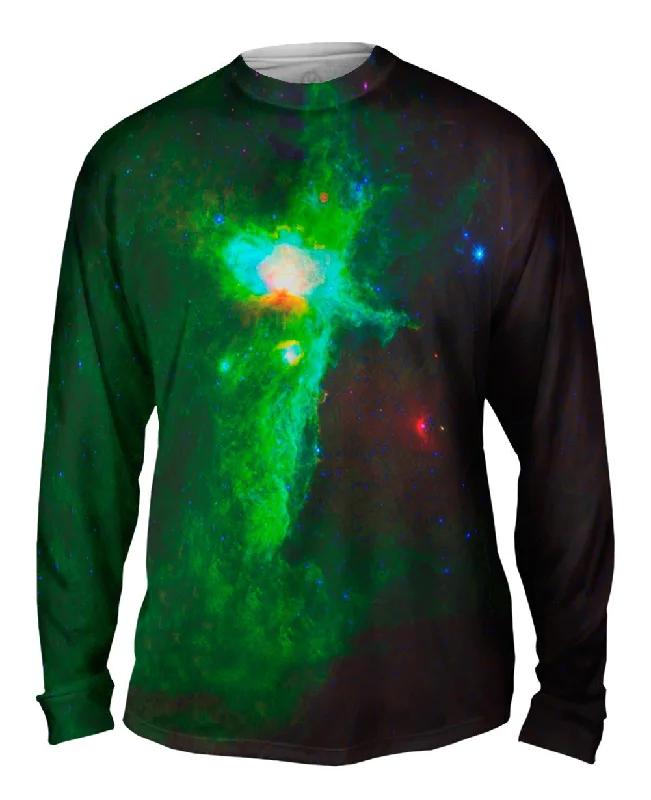 Performance Fit Long Sleeve-Space Galaxy Flame Nebula