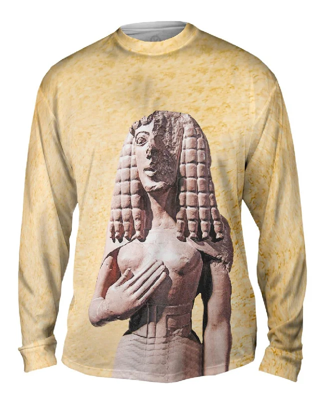 Relaxed Button-Up Long Sleeve-Museum Statue Roman - Egyptian -