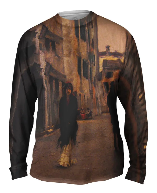 Sporty Long Sleeve Top-Sargent -"Street in Venice II" (1882)