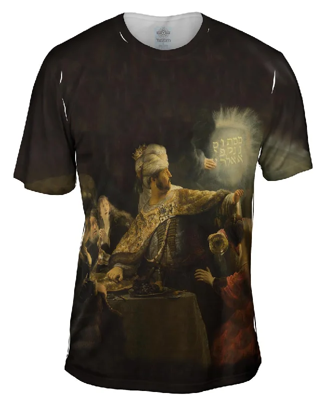 Soft Cotton T-Shirt-Rembrandt - "Belshazzar_#_s Feast" (1635)