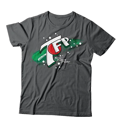 Athletic Fit T-Shirt-TEN FOOT POLE - "7Up Logo (Grey)"