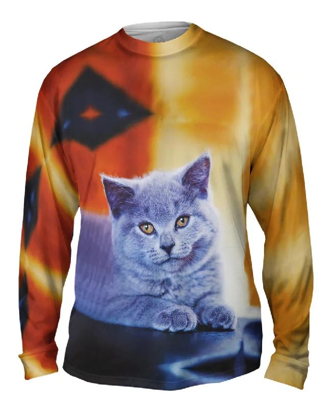 Cool Graphic Long Sleeve-Purple Cat