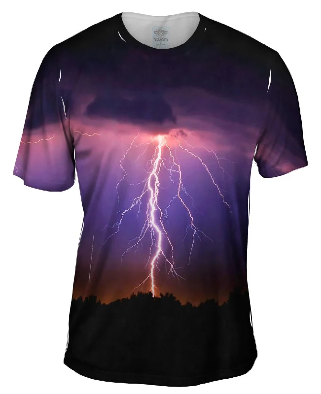 Oversized Graphic T-Shirt-Lightning Spectacle