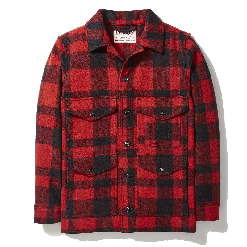 Sherpa Jacket-Filson Mackinaw Cruiser Jacket Red / Black Plaid