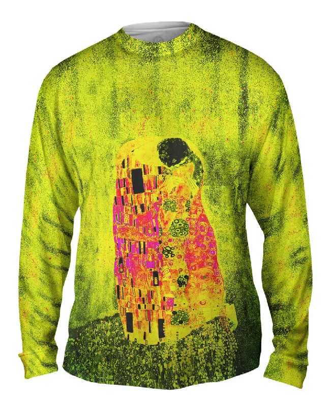 Crew Neck Long Sleeve-Pop Art Klimt - "The Kiss Yellow" (1907)