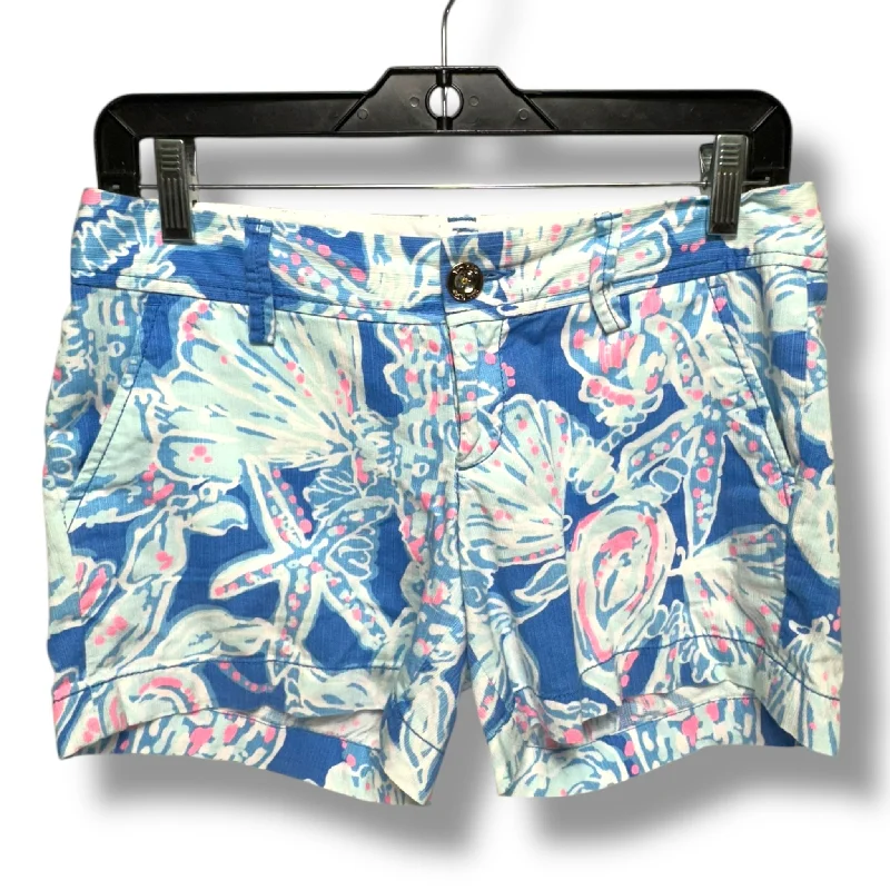 Relaxed Fit Shorts-Shorts Designer By Lilly Pulitzer In Blue & White, Size: 0