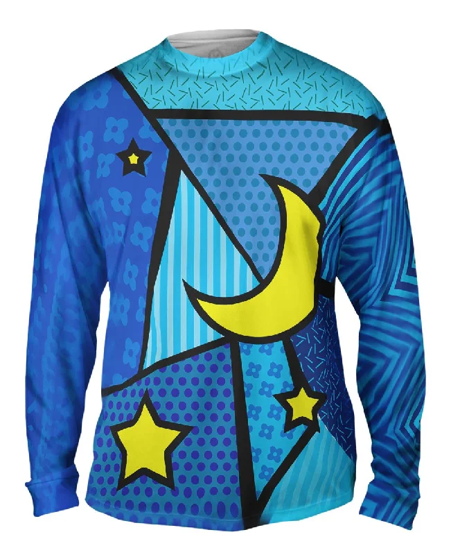 Layered Long Sleeve-Moon and Stars on Blue