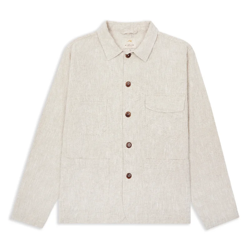 Classic Fleece Jacket-Linen Jericho Jacket - Beige