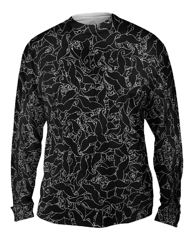 Classic V-Neck Long Sleeve-Moustache Hipster Ride