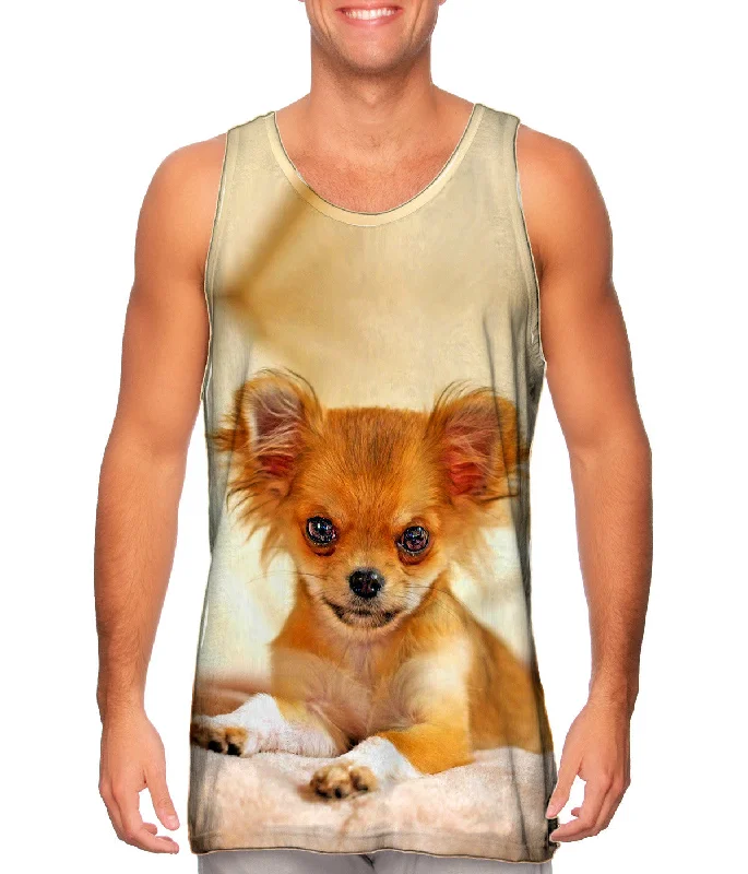 Racerback Tank Top-Furry Puppy Chihuahua