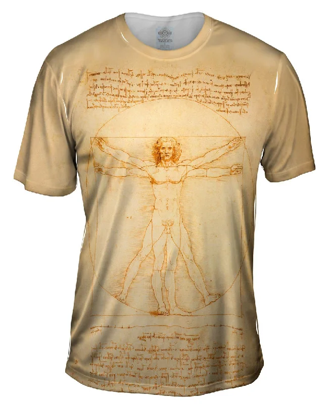 Athletic Fit T-Shirt-Leonardo da Vinci - "Vitruvian Man" (1490)