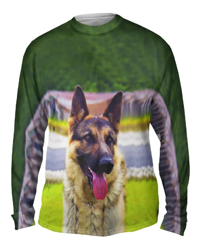 Layered Long Sleeve-Sitting Proud German Sheperd