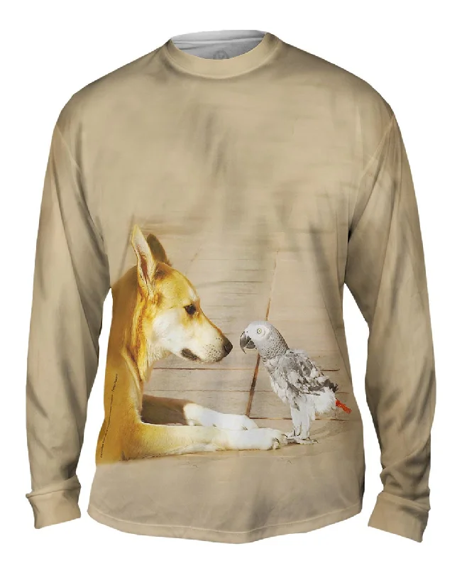 Hooded Long Sleeve-Parrot And Dog Meeting Of The Minds