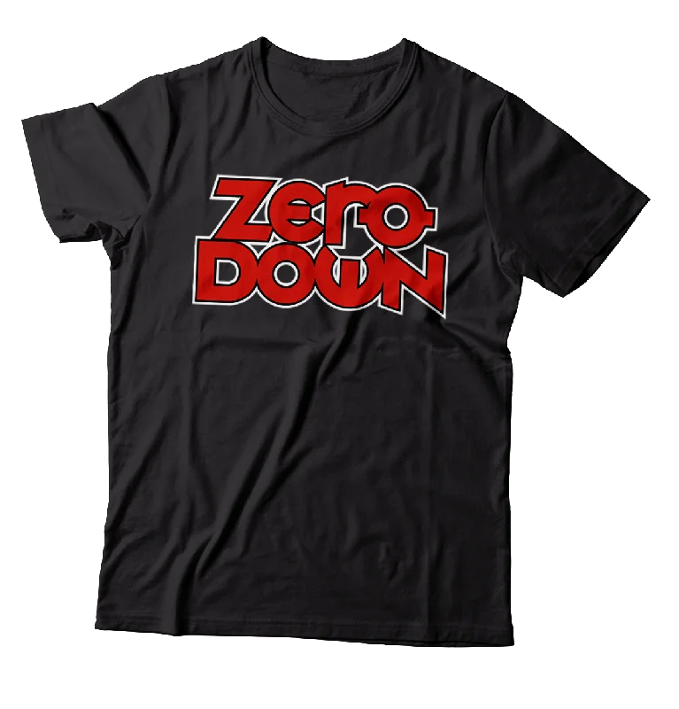 Crew Neck T-Shirt-ZERO DOWN - "Logo" (Black) (T-Shirt)