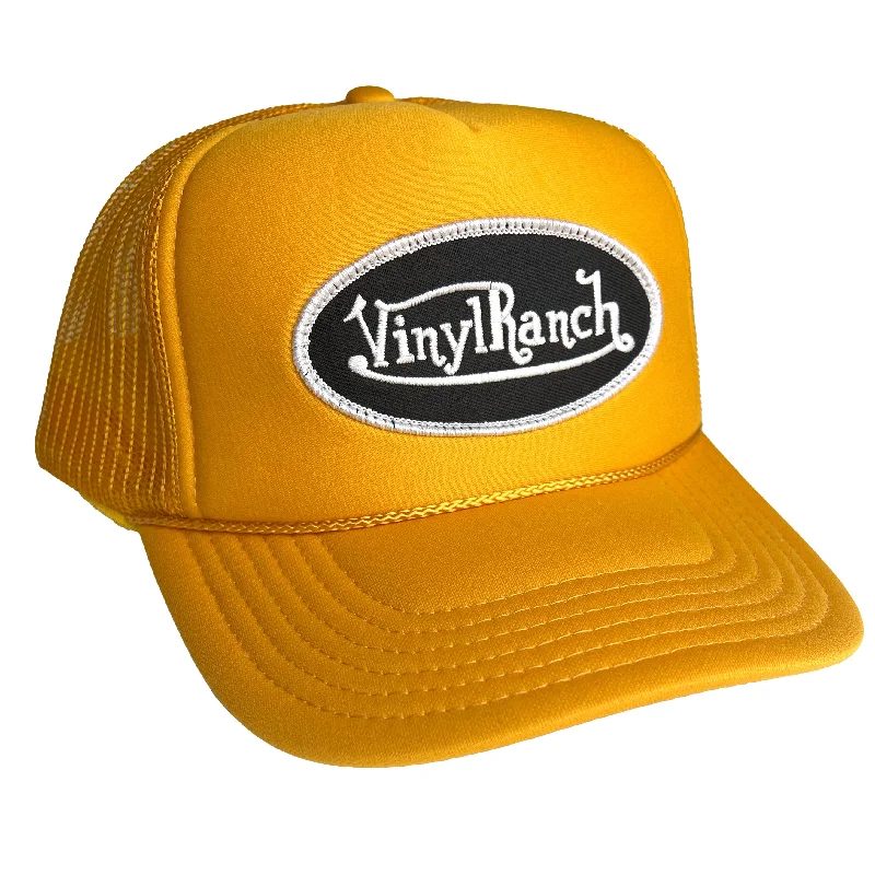 Casual Sun Hat-Von Ranch Gold Trucker Cap