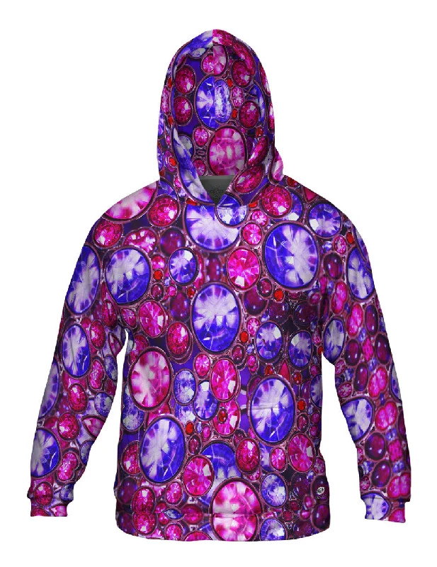 Hoodie with Pockets-Iridiscent Gemstones