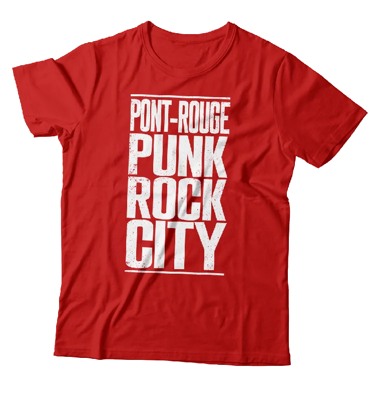 Comfortable T-Shirt-RED BRIDGE FEST - "Pont-Rouge Punk Rock City" (Red) (T-Shirt)