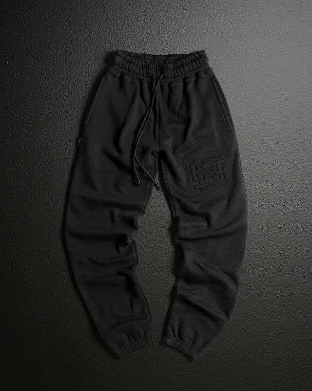 Stretch Fit Pants-EMBOSSED CHAMP JOGGERS-BLACK