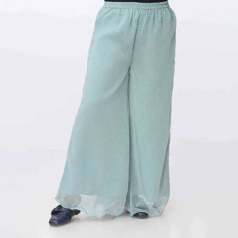 Relaxed Fit Joggers-Ferozy Dyed Chiffon Plazo PW3621