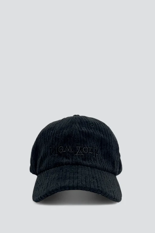 Sun Protection Hat-New York Embroidered Hat - Black Corduroy