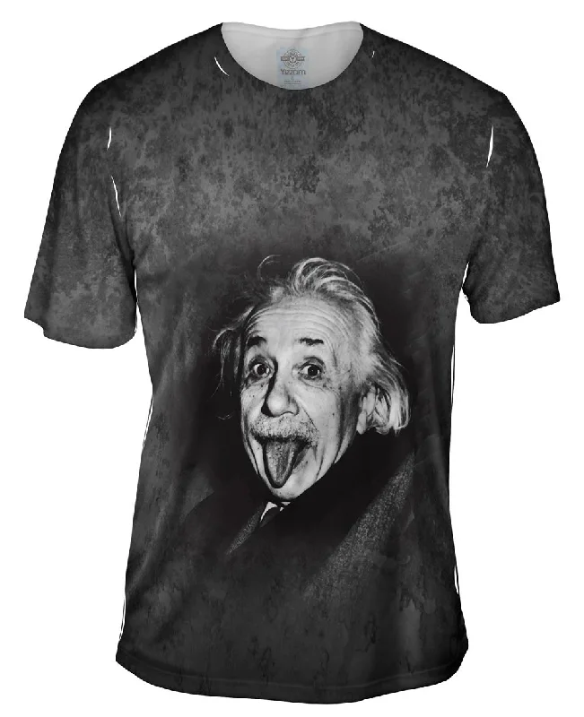 Cotton T-Shirt-Albert Einstein Sticks Out His Tongue